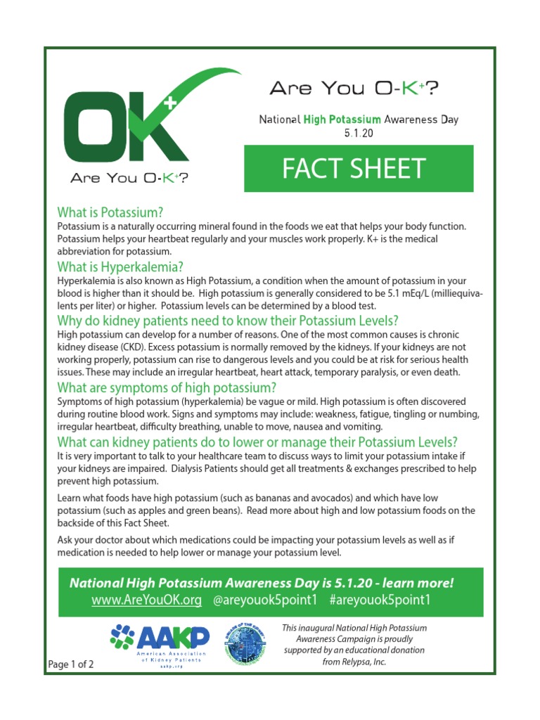 Potassium Fact Sheet Jen Hernandez Renal Dietitian PlantPowered