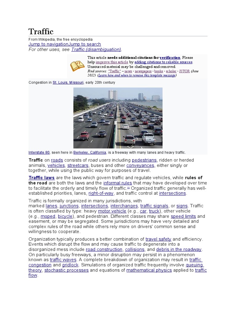 Traffic: For Other Uses, See | PDF | Politics | Social Science