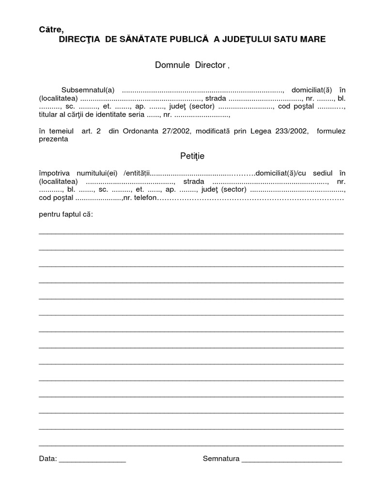 Model - Sesizare DSP | PDF
