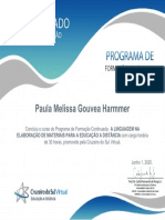 A Linguagem Na Elaboracao de Materiais para A Educacao A Distancia Paula Melissa Gouvea Harmmer PDF