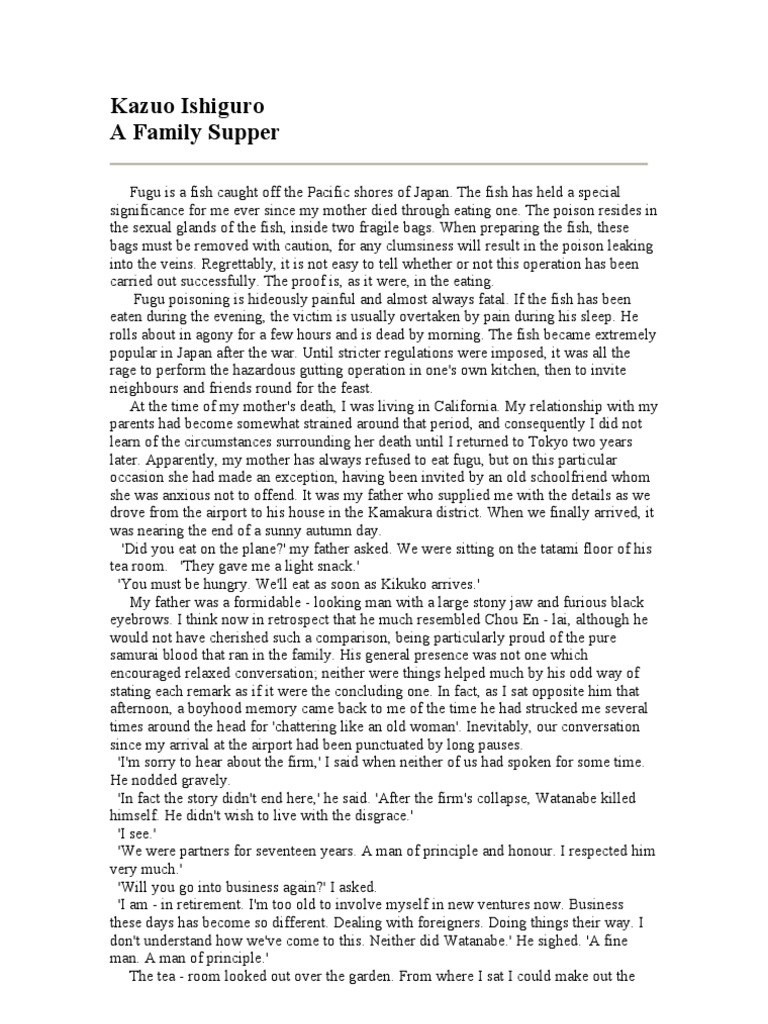 afamily supper analysis