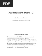 Residue Number System - 2: Dr. Arunachalam V Associate Professor, SENSE