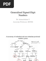 Generalized Signed-Digit Numbers: Dr. Arunachalam V Associate Professor, SENSE