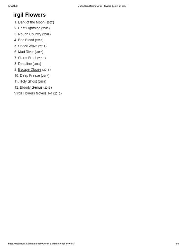 John Sandford's Virgil Flowers Books in Order PDF PDF Young