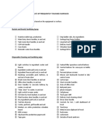 Frequently Touched Surfaces Checklist