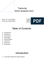 Tcpdump (Network Analysis Tool) : Guide - Dr. B. M. Mehtre University of Hyderabad Vamshi 19MCMI06 University of Hyderabad
