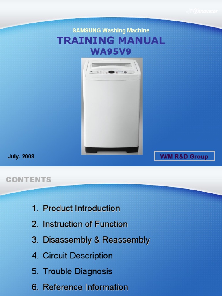 Training Manual SAMSUNG Washing Machine PDF Fuzzy Logic