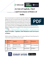54db2050 Complete List of Capitals Chief Ministers and Governors of States of India Download As PDF