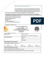 Application Form For Health Intervention and Technology Assessment