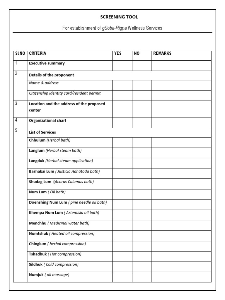 4 Screening Tool | PDF