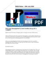 The HINDU Notes - 29th July 2020 PDF