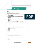 TOEFL Primary - Reading Test