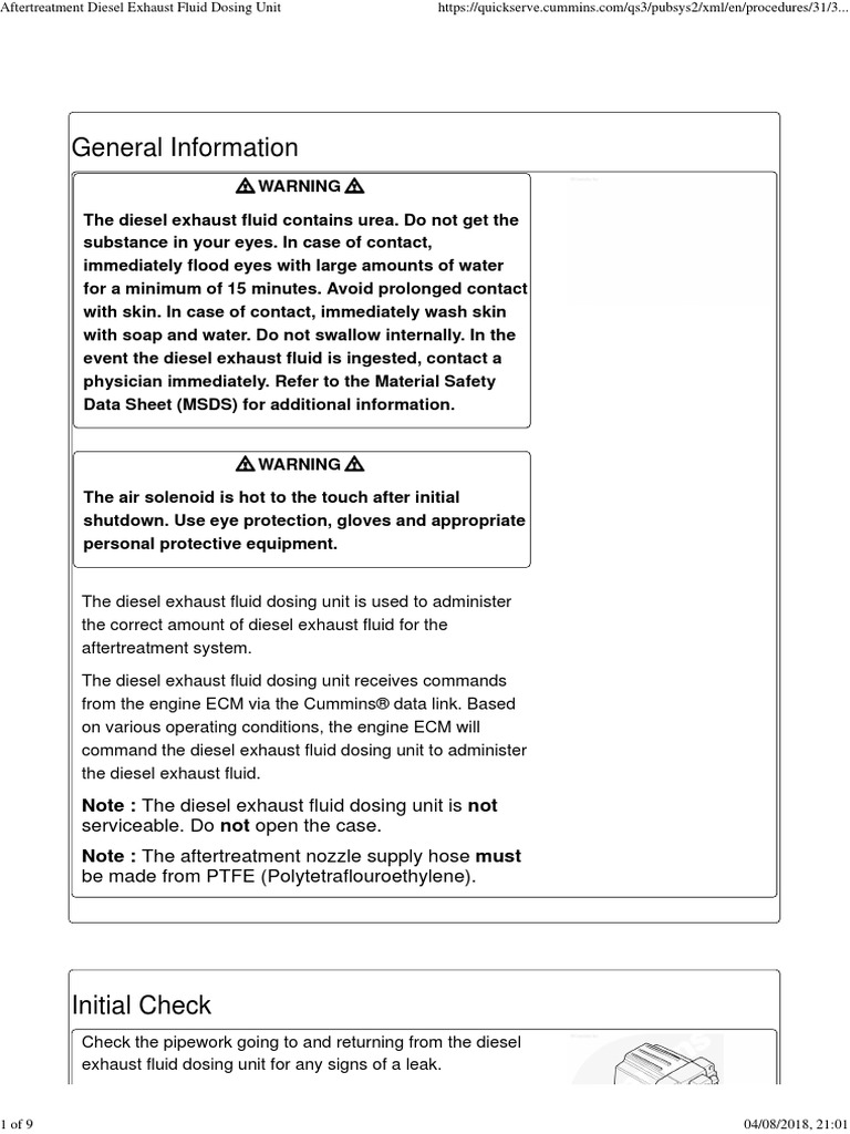 019440 Aftertreatment Diesel Exhaust Fluid Dosing Unit Download Free
