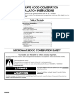 Microwave Hood Combination Installation Instructions