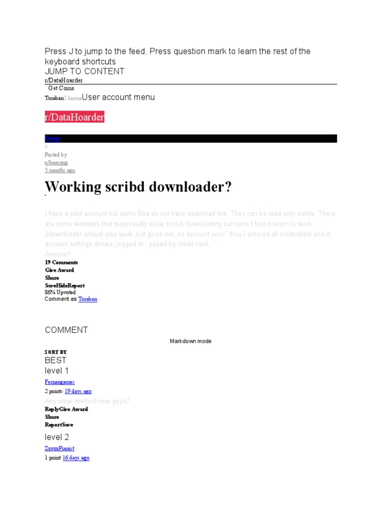 Working Scribd Downloader? R/Datahoarder PDF Scribd Online And
