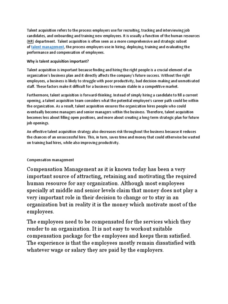 Talent Acquisition & HR Strategies | PDF | Recruitment | Employment