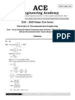 ESE - 2020 Mains Test Series: Electronics & Telecommunication Engineering