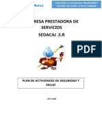 Plan de Actividades en La Empresa de Sedacaj