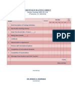 Practice Teaching Portfolio Rating Sheet
