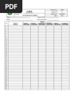 Attendance Sheet: Subject: Course & Year: Month: Course Facilitator