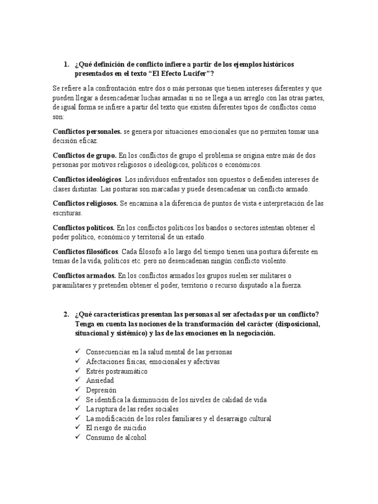Actividad 1 Resolucion de Conflictos | PDF | Conflicto (proceso) | Las ...