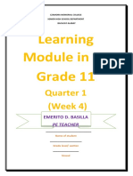 Learning Module in PE Grade 11: Quarter 1 (Week 4)