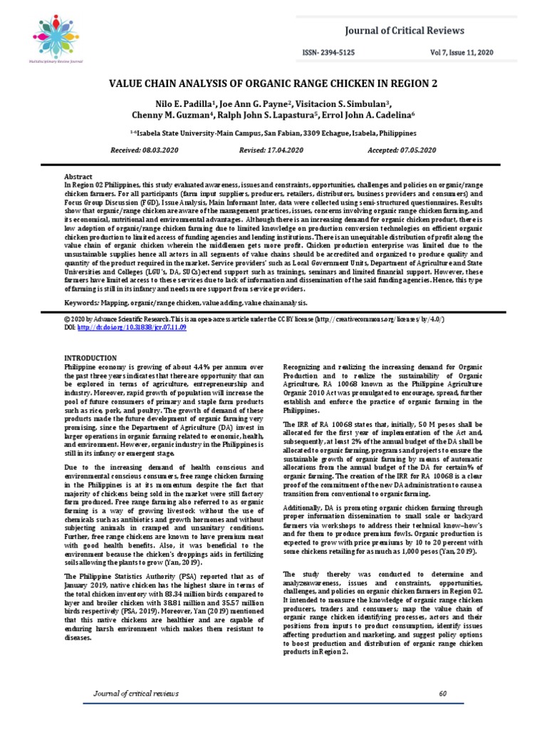 Value Chain Analysis of Organic Chicken | PDF | Organic Farming | Value ...