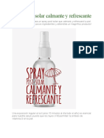 Spray Post Solar Calmante y Refrescante