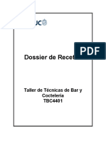 Dossier Completo Taller Tecnicas de Bar y Cocteleria 2015