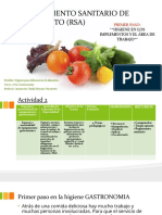 Reglamento Sanitario de Alimento (Rsa) Implementos y Area de Trabajo