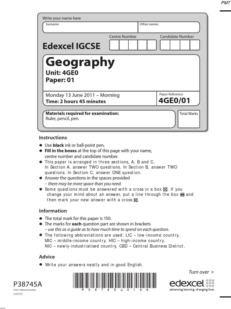 June 2011 Qp Paper 1 Edexcel Geography Igcse Pdf Coastal