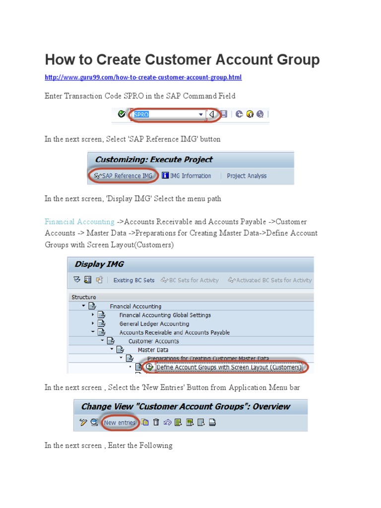 How To Create Customer Account Group: Financial Accounting | PDF ...