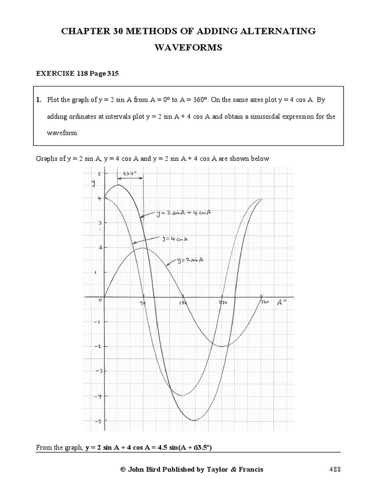 Chapter 30 Methods of Adding Alternating Waveforms: EXERCISE 118 Page ...