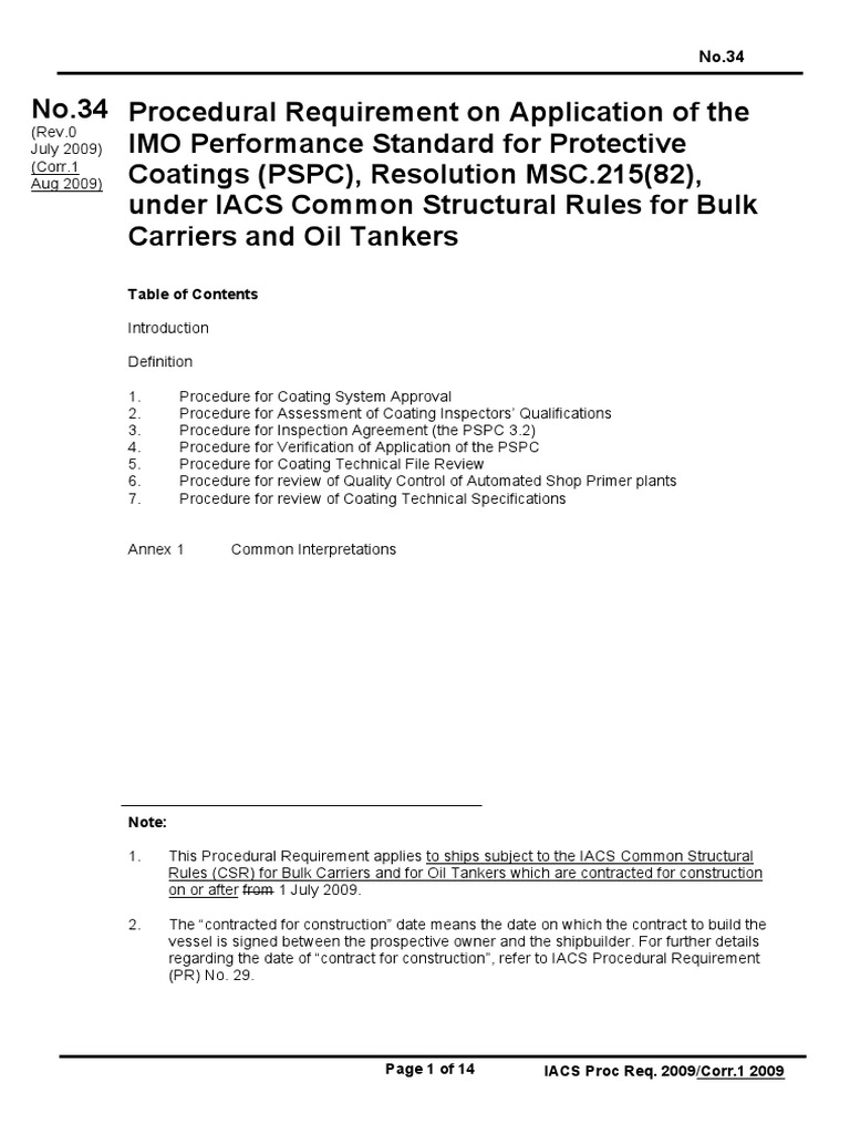 IMO PSPC Compliance Procedures | PDF | Sodium Chloride | Specification ...