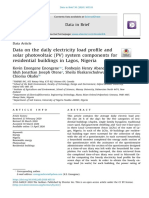 Data On The Daily Electricity Load Profile and Solar Photovoltaic (PV) System Components For Residential Buildings in Lagos, Nigeria