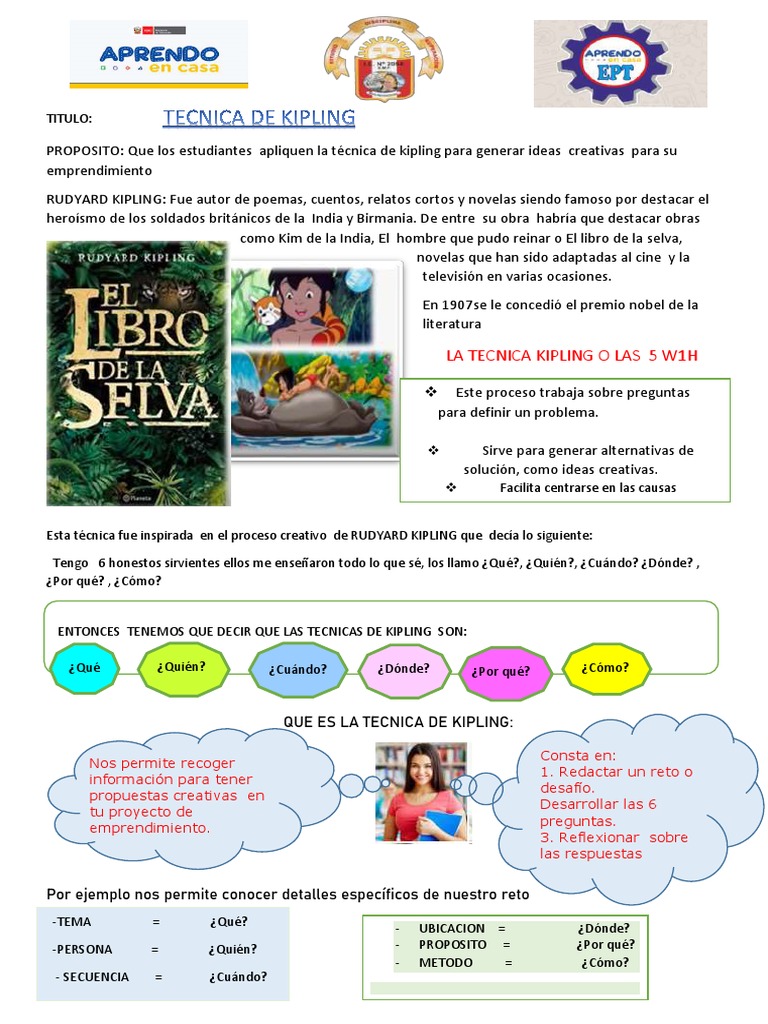 Técnicas de Kipling para Creatividad | PDF | Rudyard Kipling | Cognición