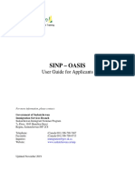 Sinp - Oasis: User Guide For Applicants