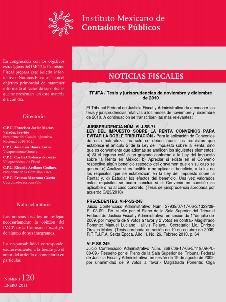 TFJFA /tesis y Jurisprudencias de Noviembre y Diciembre | Descargar