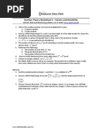 Number Theory Worksheet 1 - Factors and Divisibility