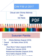 PKM Oim Fib Ui 2017: Dibuat Oleh Shinta Melinda Dan Ide Nada