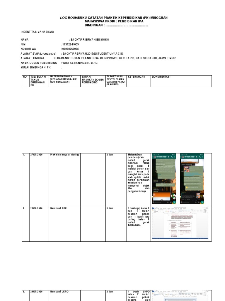 PK LOG BOOK | PDF