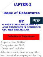 Chapter-2 Issue of Debentures BY: G Arun Kumar Mcom Mba Net Asst Professor in Commerce GDC Men Srikakulam