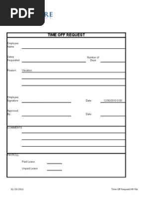 Time Off Request Form
