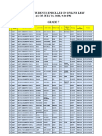 List of Students Enrolled in Online Lesf AS OF JULY 23, 2020, 9:30 PM Grade 7