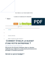 Comment Établir Un Budget