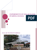 Experiments On Solar Water Pumping System