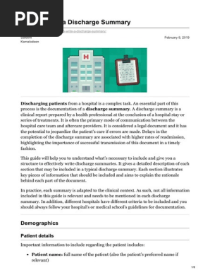 How To Write A Discharge Summary Pdf Myocardial Infarction Consent