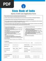 State Bank of India: Xpress Credit Loan Application Form