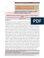 Design and Development of Tooth Paste Containing Alcoholic Extract of Psidium Guajava Leaf