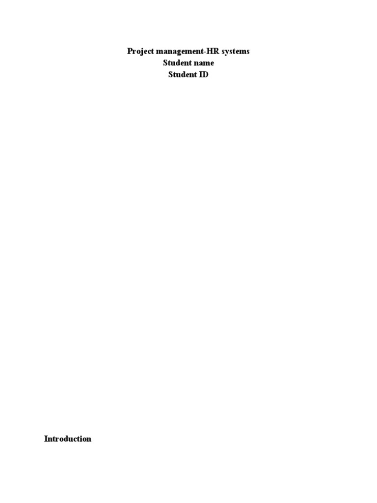 HR System Project Management Guide | PDF | Feasibility Study | Human ...